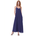 Kate Kasin Sexy Womens Summer Casual suelta correas espaguetis V-Cuello Maxi vestido de la Marina KK000700-4